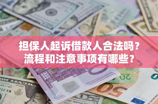 武汉担保人起诉借款人合法吗？流程和注意事项有哪些？