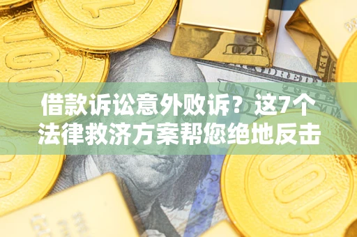 武汉借款诉讼意外败诉？这7个法律救济方案帮您绝地反击！